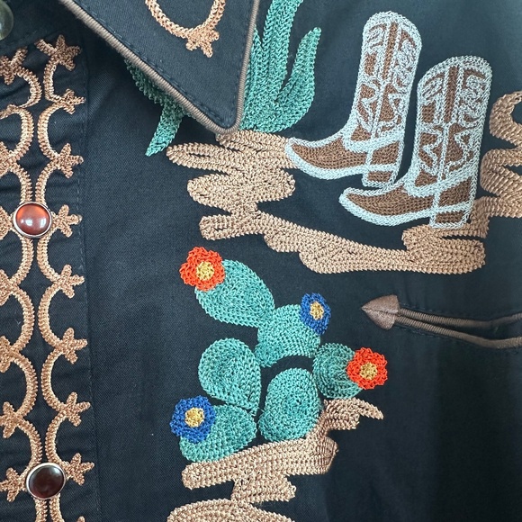 Men's Vintage Western Shirt Collection: Rockmount Boots and Cactus Black - Picture 3 of 4